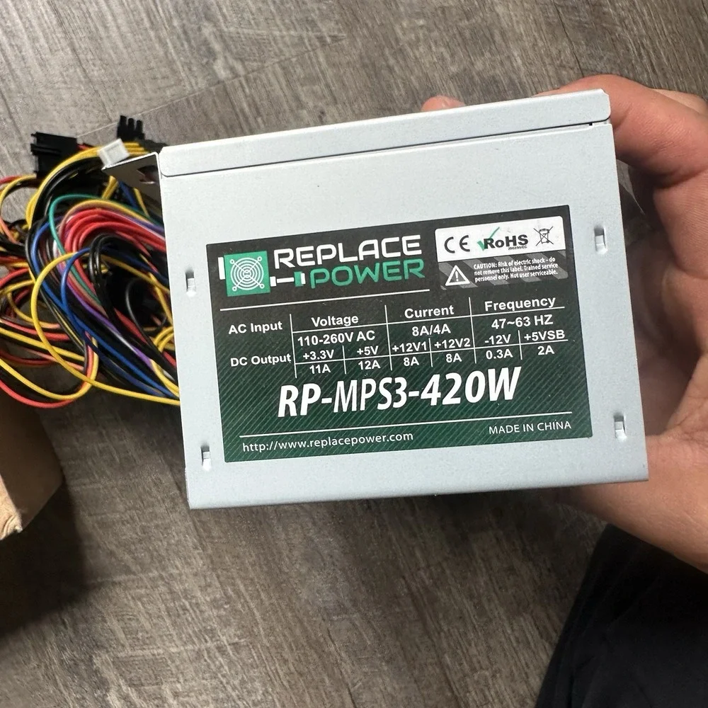 UNTESTED** Desktop PC Power Supply Replace Power RP-MPS3-420W 420 W